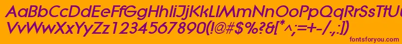 LitheextraboldItalic Font – Purple Fonts on Orange Background