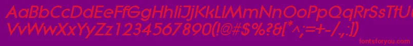 LitheextraboldItalic Font – Red Fonts on Purple Background