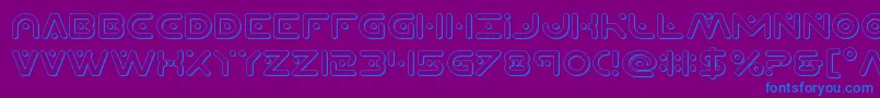 Planetxcompact3D-Schriftart – Blaue Schriften auf violettem Hintergrund