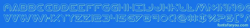 Planetxcompact3D Font – Green Fonts on Blue Background