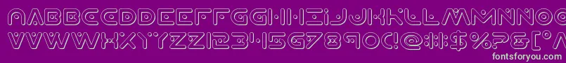 Planetxcompact3D Font – Green Fonts on Purple Background