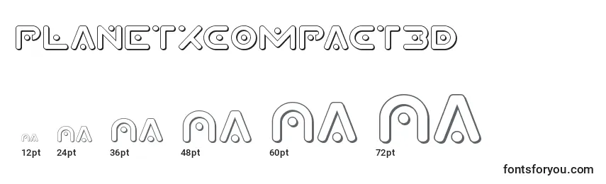 Размеры шрифта Planetxcompact3D