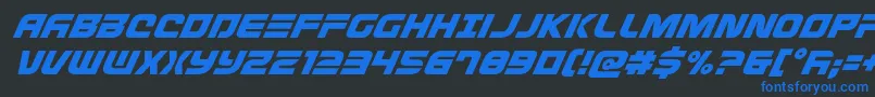 Defconzerosuperital Font – Blue Fonts on Black Background