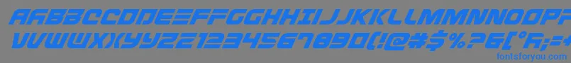 Шрифт Defconzerosuperital – синие шрифты на сером фоне
