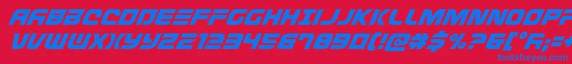 Defconzerosuperital Font – Blue Fonts on Red Background