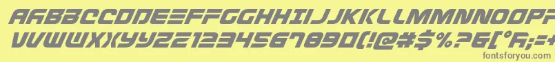 Defconzerosuperital-Schriftart – Graue Schriften auf gelbem Hintergrund