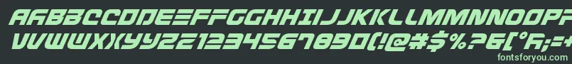Defconzerosuperital-Schriftart – Grüne Schriften auf schwarzem Hintergrund