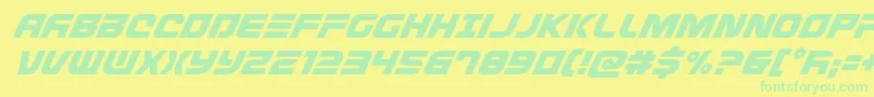 Fonte Defconzerosuperital – fontes verdes em um fundo amarelo