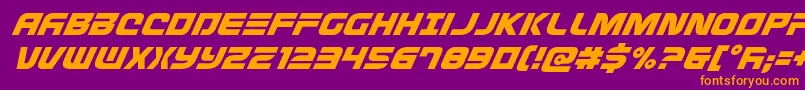 Шрифт Defconzerosuperital – оранжевые шрифты на фиолетовом фоне