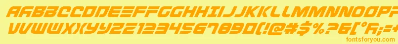 Defconzerosuperital-fontti – oranssit fontit keltaisella taustalla