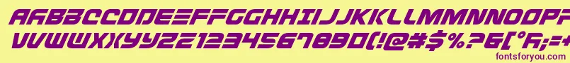 Defconzerosuperital Font – Purple Fonts on Yellow Background