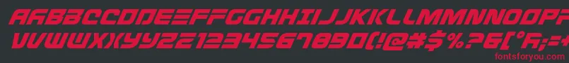 フォントDefconzerosuperital – 黒い背景に赤い文字