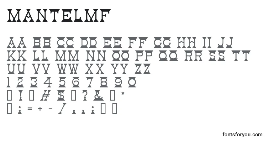 Schriftart MantelMf – Alphabet, Zahlen, spezielle Symbole