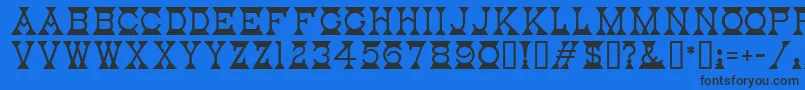 MantelMf Font – Black Fonts on Blue Background