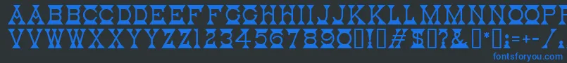 MantelMf Font – Blue Fonts on Black Background