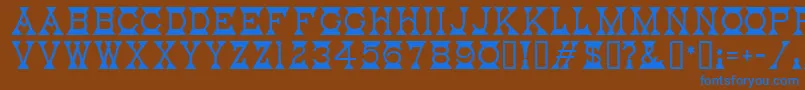 MantelMf Font – Blue Fonts on Brown Background