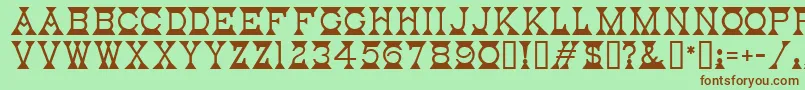 MantelMf Font – Brown Fonts on Green Background