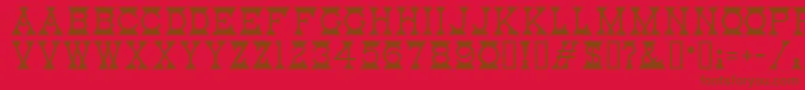 MantelMf Font – Brown Fonts on Red Background