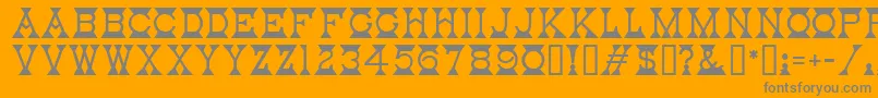MantelMf Font – Gray Fonts on Orange Background