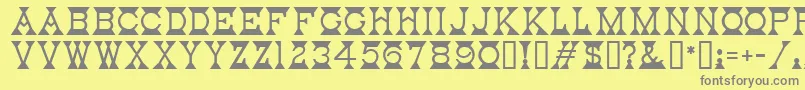 MantelMf Font – Gray Fonts on Yellow Background