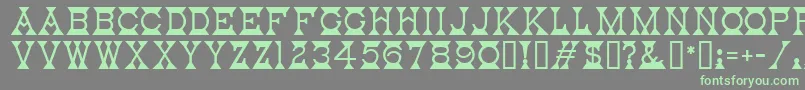 MantelMf Font – Green Fonts on Gray Background