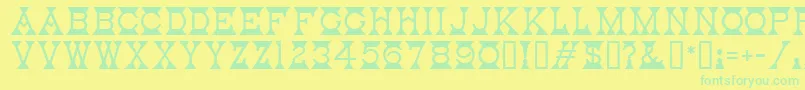 Saiba mais sobre a fonte MantelMf Fonte MantelMf – fontes verdes em um fundo amarelo
