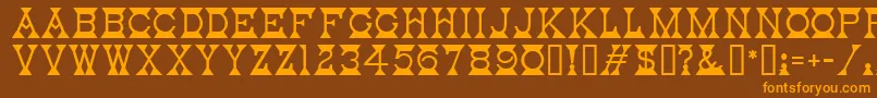 MantelMf Font – Orange Fonts on Brown Background