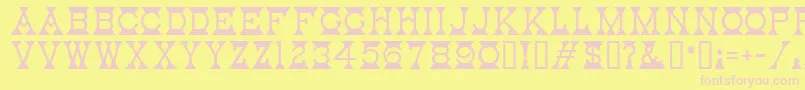 MantelMf Font – Pink Fonts on Yellow Background