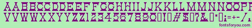 MantelMf Font – Purple Fonts on Green Background