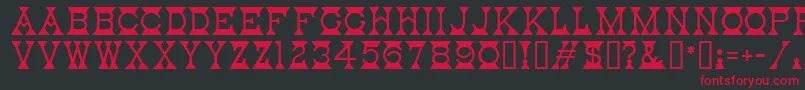 MantelMf Font – Red Fonts on Black Background