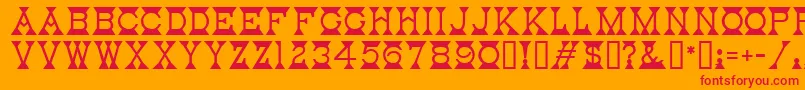 MantelMf Font – Red Fonts on Orange Background