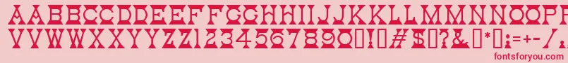 MantelMf Font – Red Fonts on Pink Background
