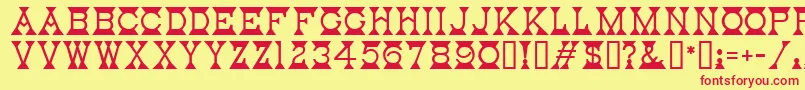 MantelMf Font – Red Fonts on Yellow Background