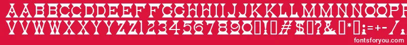 MantelMf Font – White Fonts on Red Background