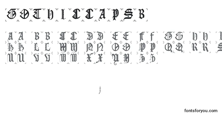 A fonte Gothiccapsb – alfabeto, números, caracteres especiais