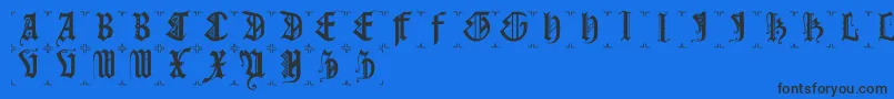 Gothiccapsb Font – Black Fonts on Blue Background