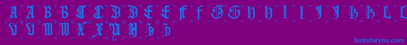 Gothiccapsb Font – Blue Fonts on Purple Background