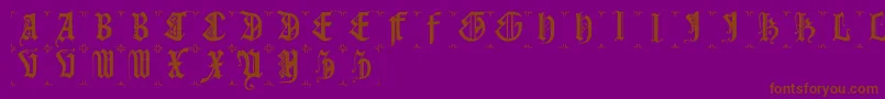 Fonte Gothiccapsb – fontes marrons em um fundo roxo