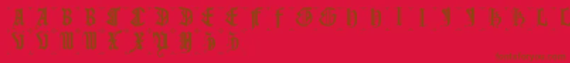 Gothiccapsb Font – Brown Fonts on Red Background