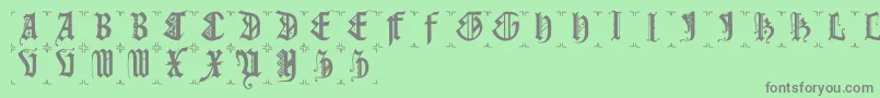 Gothiccapsb Font – Gray Fonts on Green Background