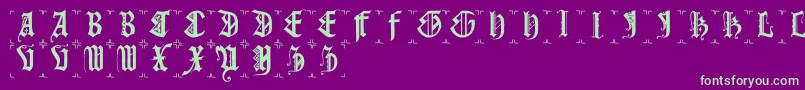 Gothiccapsb Font – Green Fonts on Purple Background