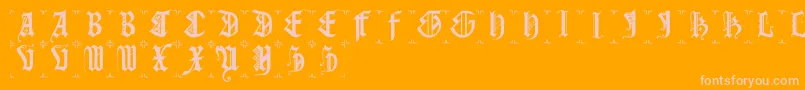 Gothiccapsb Font – Pink Fonts on Orange Background