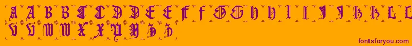 Gothiccapsb Font – Purple Fonts on Orange Background