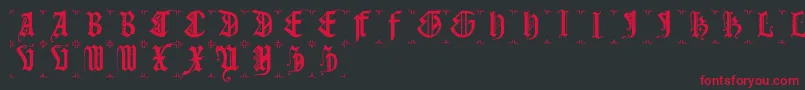 Gothiccapsb Font – Red Fonts on Black Background