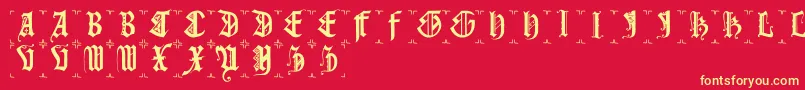 Gothiccapsb Font – Yellow Fonts on Red Background