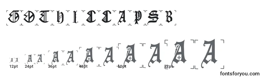 Größen der Schriftart Gothiccapsb