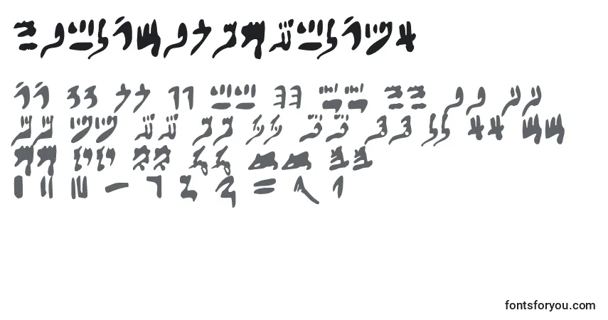 Hieraticnumerals-fontti – aakkoset, numerot, erikoismerkit