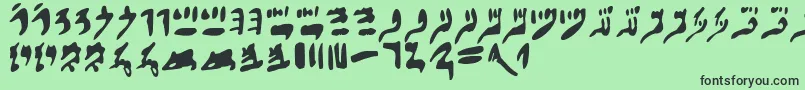 フォントHieraticnumerals – 緑の背景に黒い文字