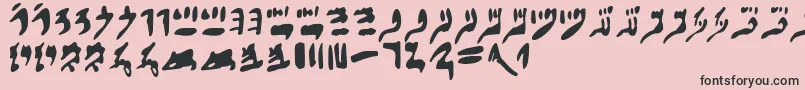 フォントHieraticnumerals – ピンクの背景に黒い文字