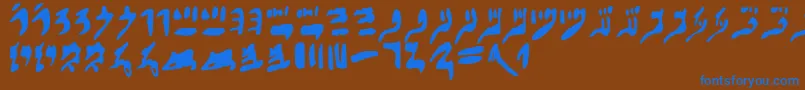 Czcionka Hieraticnumerals – niebieskie czcionki na brązowym tle